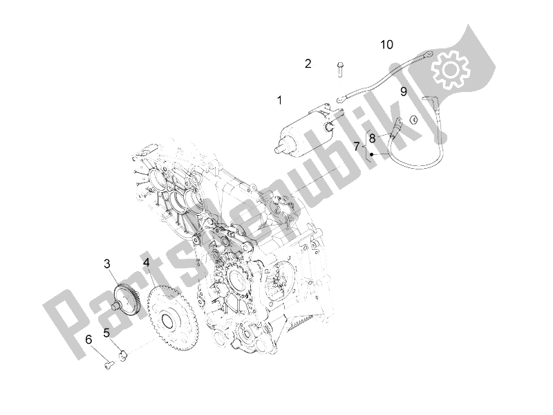 Toutes les pièces pour le Stater - Démarreur électrique du Piaggio X 10 125 4T 4V I E E3 2012