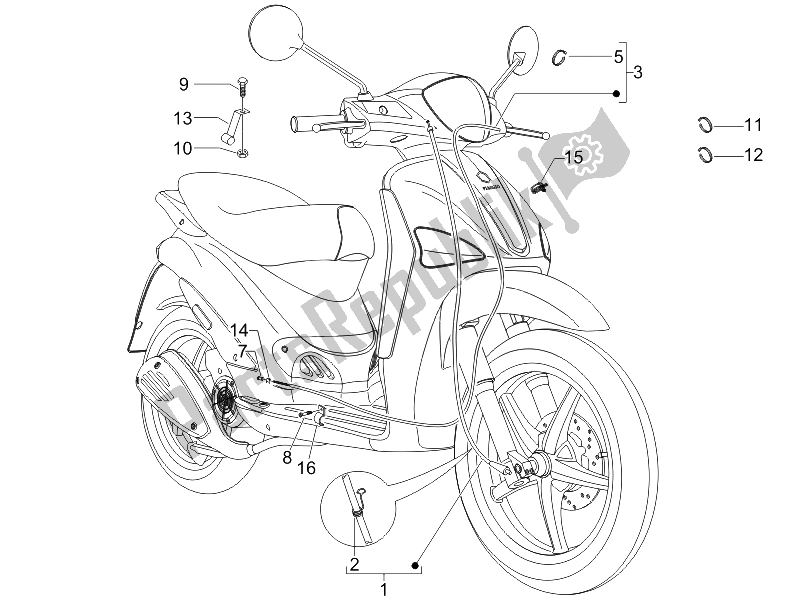 All parts for the Transmissions of the Piaggio Liberty 125 4T 2V E3 2009