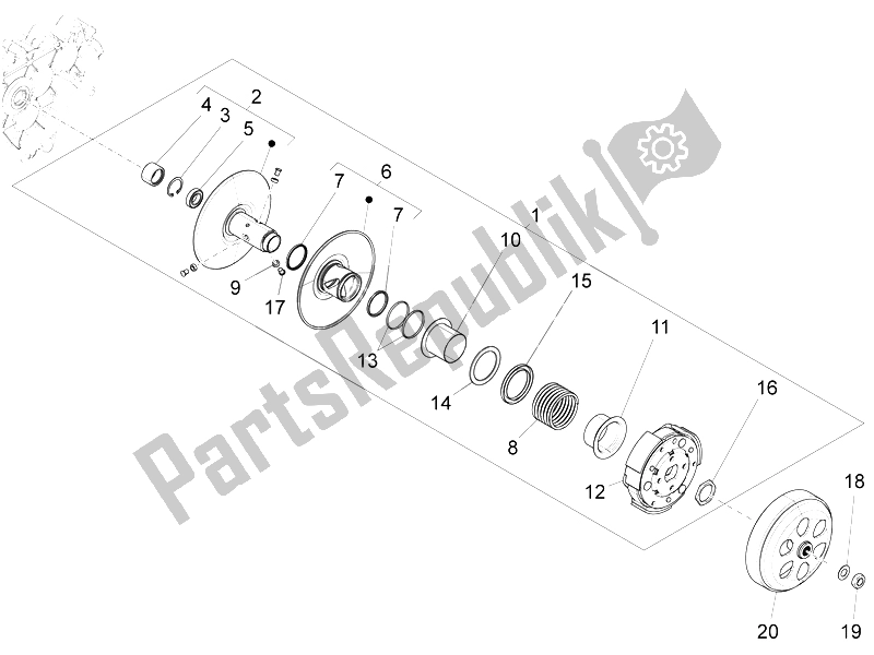 Todas las partes para Polea Conducida de Piaggio FLY 150 4T 3V IE Australia 2015