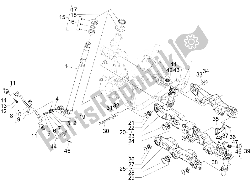 Tutte le parti per il B? Gia? M Xo? C / ?? Ng Tay La? I - B?? Vo`ng Bi Tay La? I del Piaggio MP3 400 IE LT Sport 2008