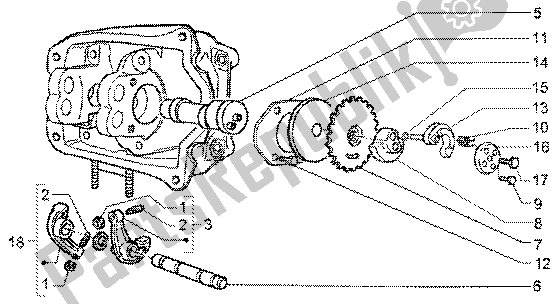All parts for the Rocker Levers Support of the Piaggio X9 200 2002