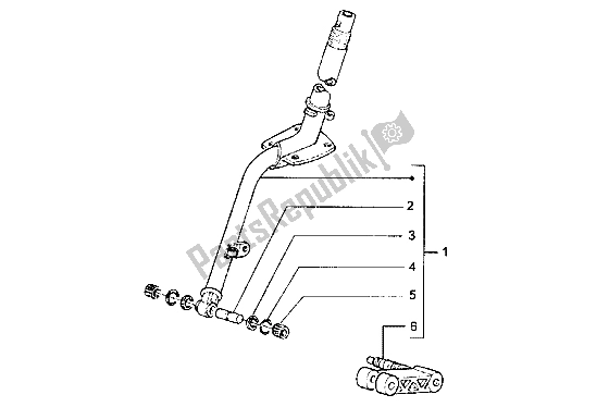 All parts for the Steering Column of the Piaggio Hexagon LX 125 1998