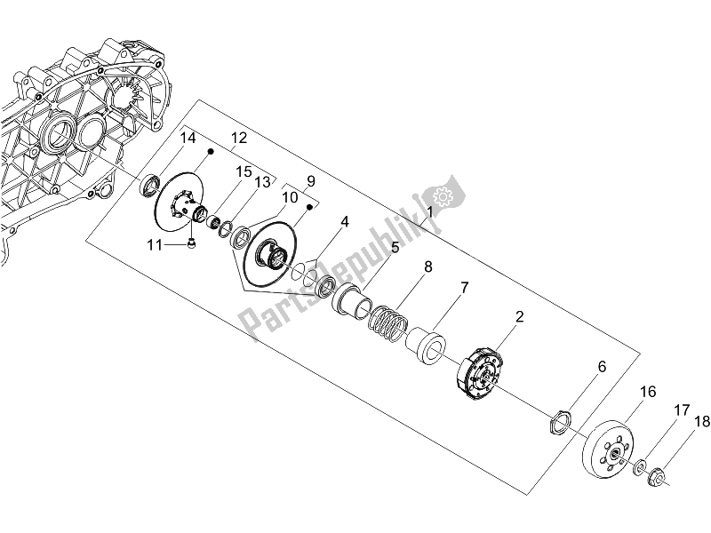 Tutte le parti per il Puleggia Condotta del Piaggio FLY 125 4T E3 2007