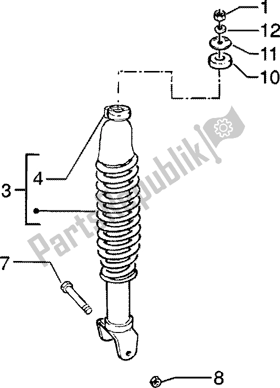 Toutes les pièces pour le Amortisseur Arrière du Piaggio ZIP SP 50 1996