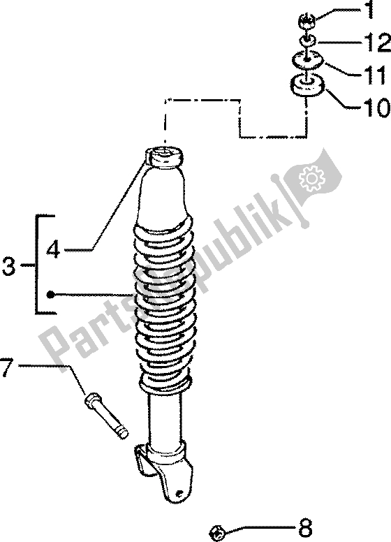 Tutte le parti per il Ammortizzatore Posteriore del Piaggio ZIP SP 50 1996