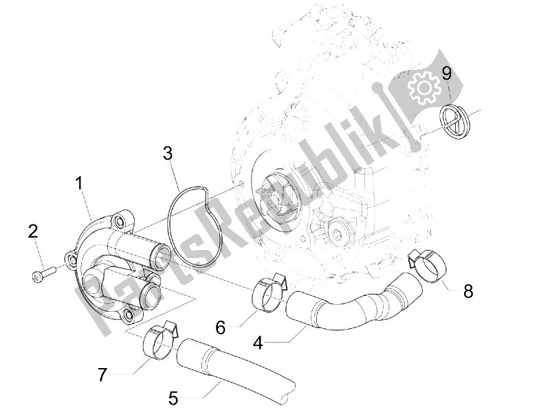 Wszystkie części do Pompa Ch? Odnicy Piaggio MP3 250 2006