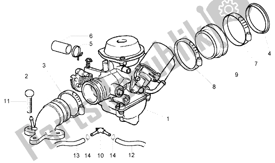 Tutte le parti per il Carburatore del Piaggio Beverly 250 RST 2004