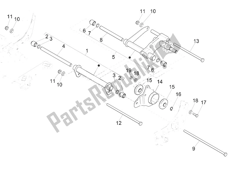 Toutes les pièces pour le Bras Oscillant du Piaggio Medley 125 4T IE ABS 2016