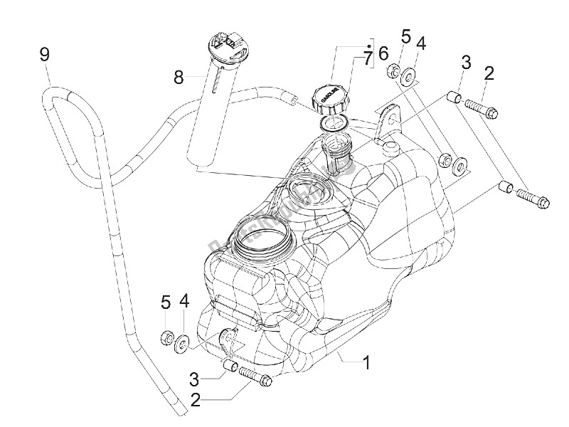 Alle onderdelen voor de Benzinetank van de Piaggio MP3 400 RL Touring 2011