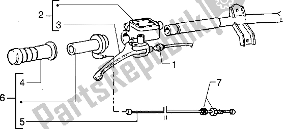 Tutte le parti per il Componenti Manubrio del Piaggio ZIP Freno A Disco 50 1995