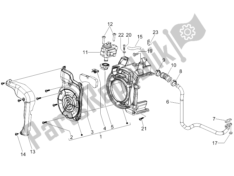 Wszystkie części do Komora Powietrza Wtórnego Piaggio Liberty 125 4T E3 2006