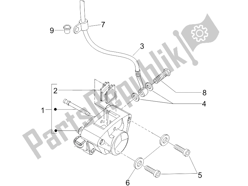 Toutes les pièces pour le Tuyaux De Freins - étriers du Piaggio Liberty 50 4T Delivery 2006