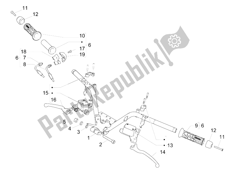 Todas las partes para Manillar - Master Cil. De Piaggio MP3 500 Sport Business ABS USA 2015