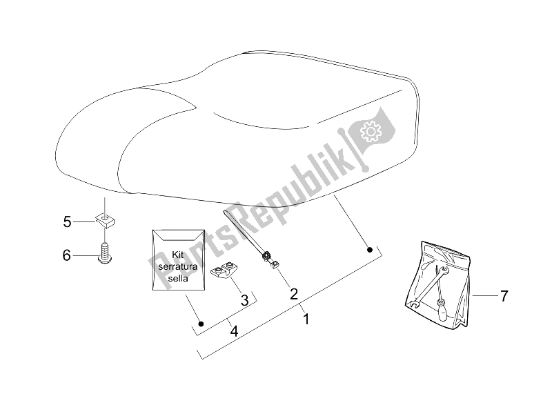 Wszystkie części do Siod? O / Siedzenia Piaggio Liberty 125 4T E3 UK 2006