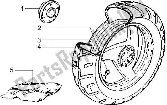Tutte le parti per il Ruota Posteriore del Piaggio Skipper 125 1998