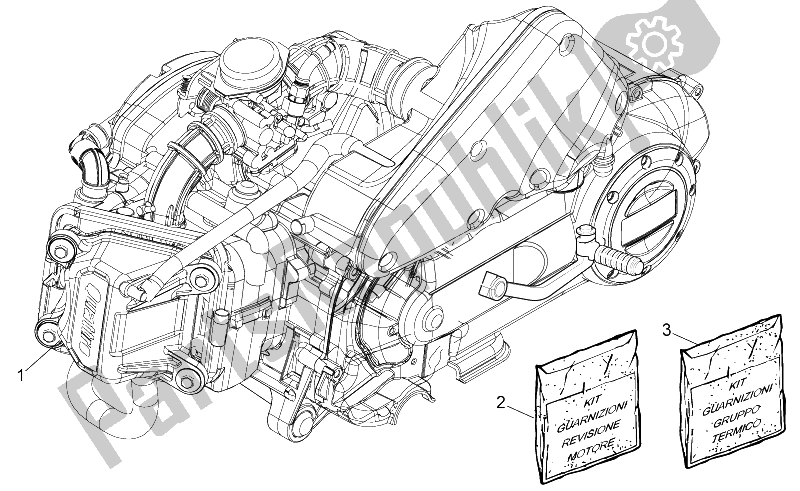 Toutes les pièces pour le Moteur, Assemblage du Piaggio Typhoon 50 4T 4V E2 USA 2012