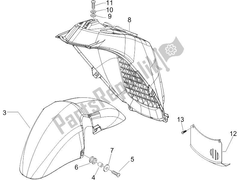 Toutes les pièces pour le Logement De Roue - Garde-boue du Piaggio X9 500 Evolution ABS 2 2006