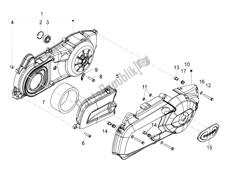 Todas las partes para Tapa Del Cárter - Enfriamiento Del Cárter de Piaggio MP3 300 LT Business Sport ABS 2014