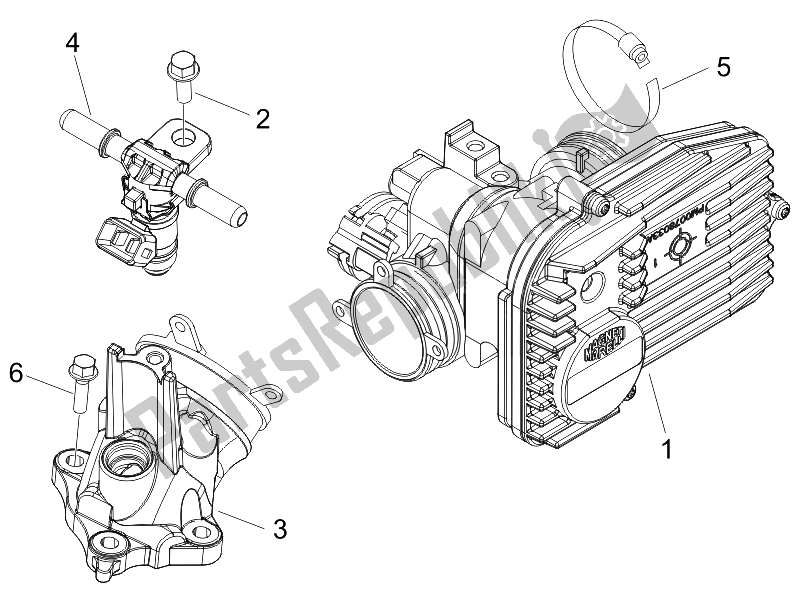 All parts for the Throttle Body - Injector - Union Pipe of the Piaggio Beverly 250 Cruiser E3 2007