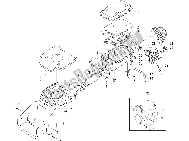 Todas las partes para Filtro De Aire de Piaggio Trackmaster 400 Passo Lungo 2006