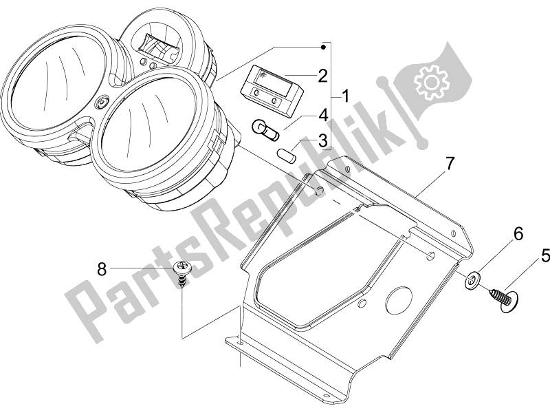 Toutes les pièces pour le Tableau De Bord Combiné du Piaggio Beverly 125 2005