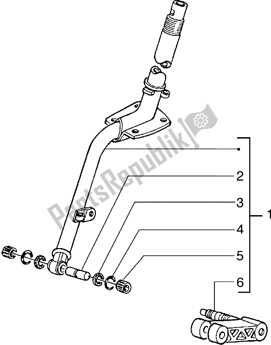 All parts for the Steering Column of the Piaggio Hexagon 150 1994