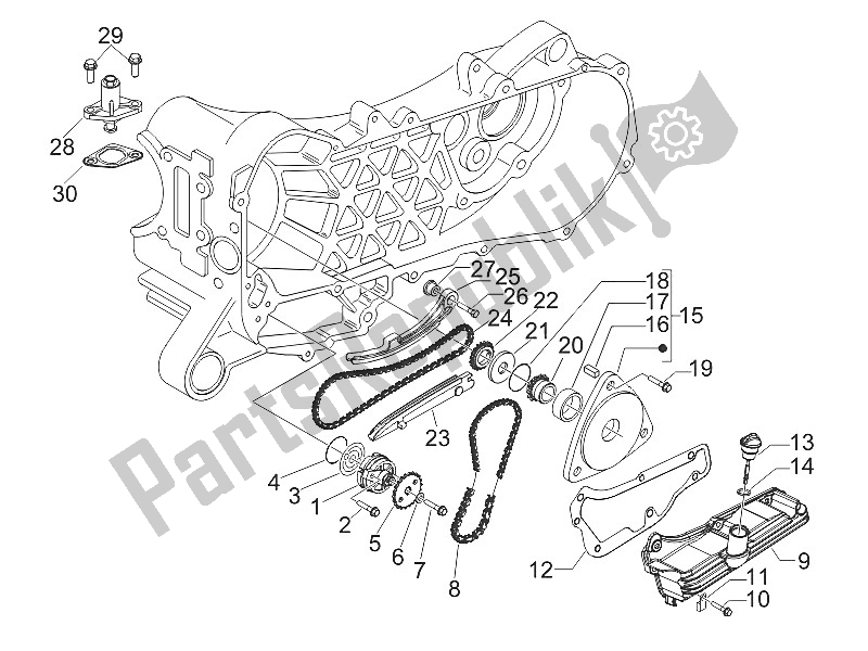 Tutte le parti per il Pompa Dell'olio del Piaggio FLY 50 4T 2V 25 30 KMH 2016