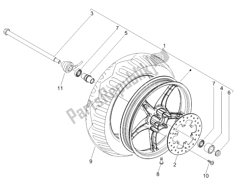 Todas as partes de Roda Da Frente do Piaggio Liberty 200 4T Sport 2006