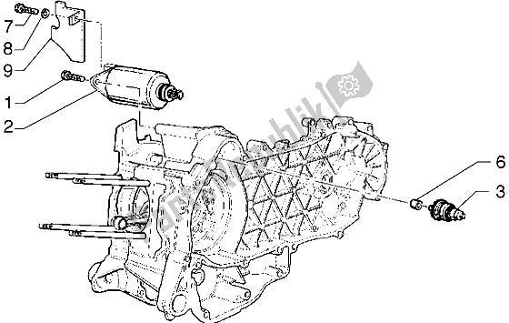 All parts for the Electric Starter of the Piaggio Hexagon GTX 180 1999