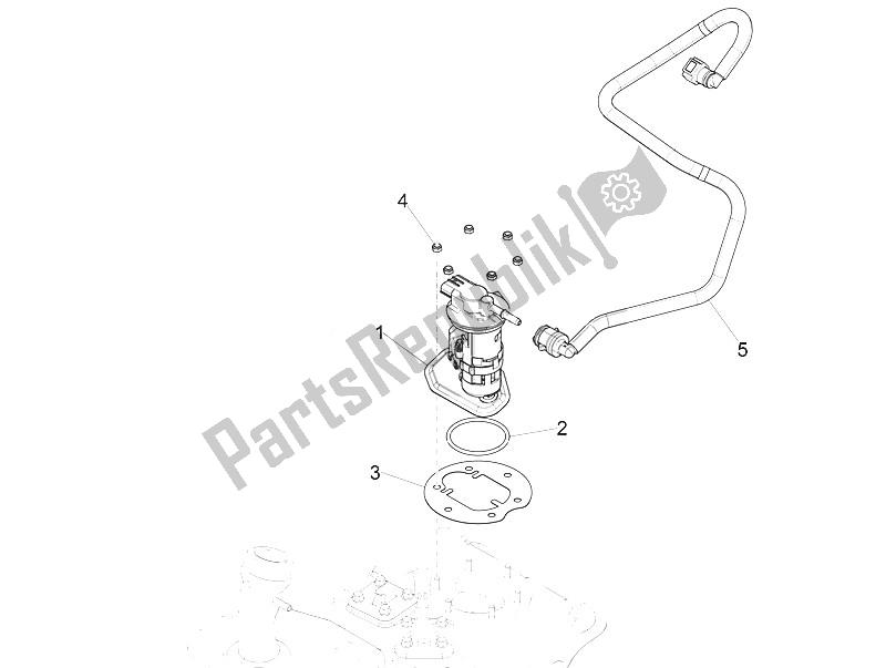 All parts for the Supply System of the Piaggio FLY 150 4T 3V IE USA 2016