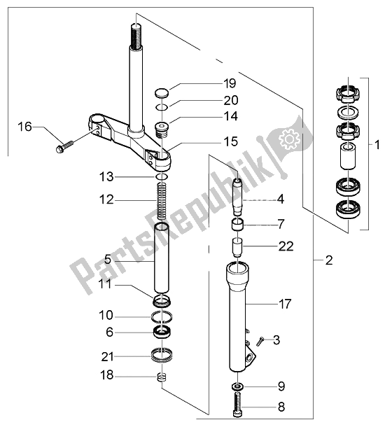 Todas las partes para Tenedor de Piaggio X9 125 Evolution 2006