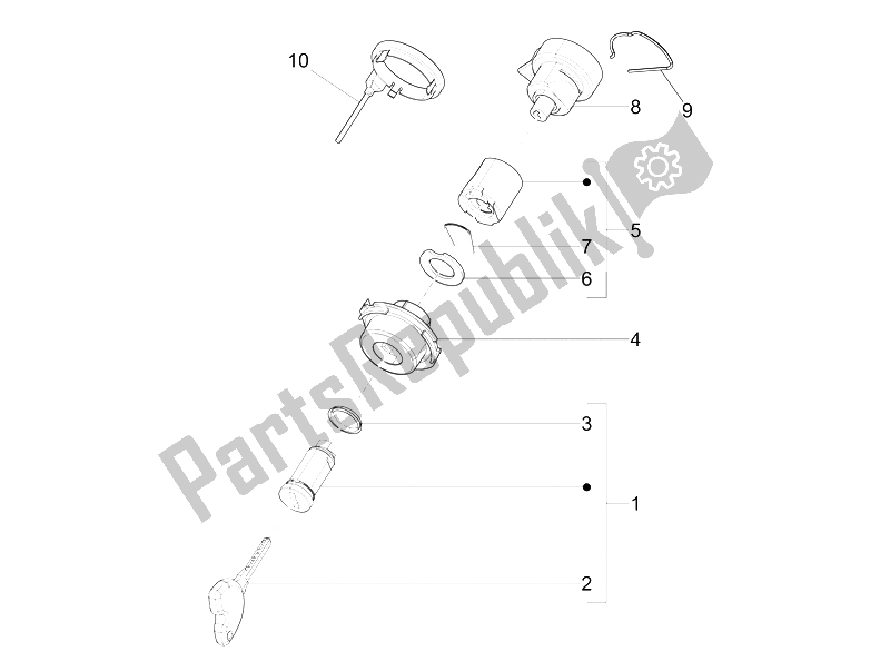 All parts for the Locks of the Piaggio Liberty 125 4T Delivery E3 2009