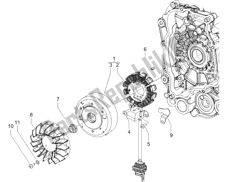Wszystkie części do Magneto Ko? A Zamachowego Piaggio FLY 50 2T 25 KMH B NL 2005