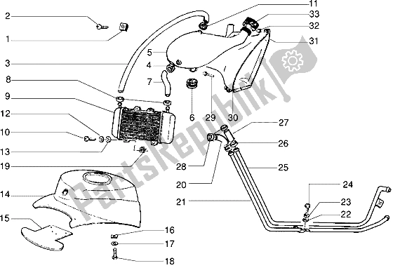 Toutes les pièces pour le Installation De Refroidissement du Piaggio NRG MC2 50 1996