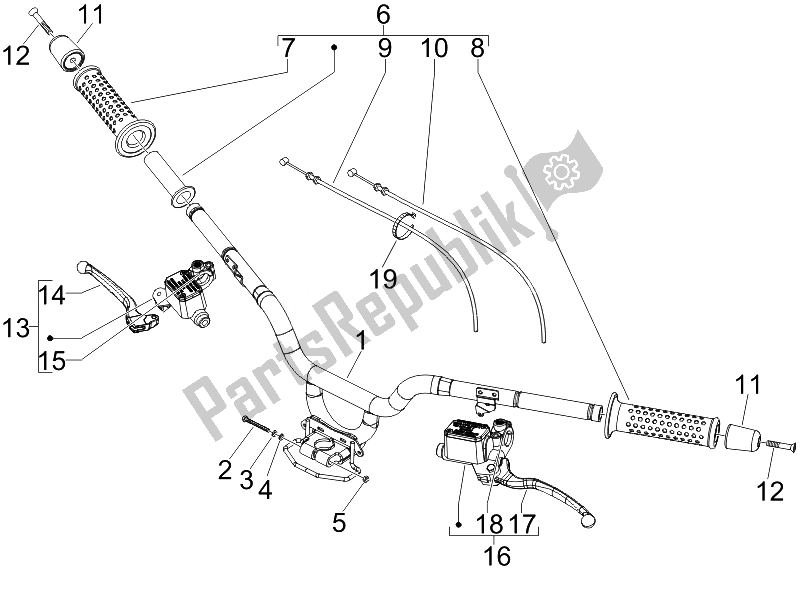 Toutes les pièces pour le Guidon - Master Cil. Du Piaggio MP3 500 USA 2007