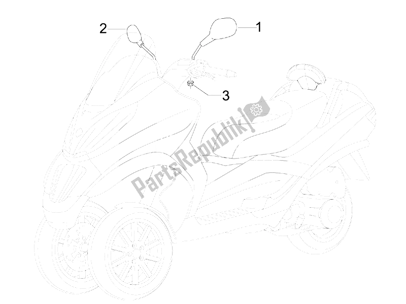 Tutte le parti per il ? Un ??? Pt ?? / E? Del Piaggio MP3 250 IE MIC USA 2010