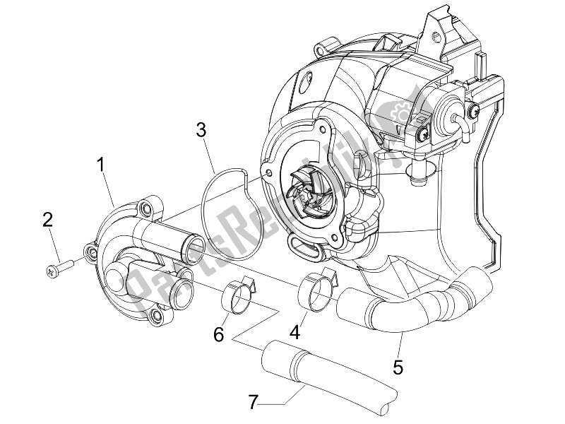 Todas las partes para Bomba De Enfriamiento de Piaggio Carnaby 200 4T E3 2007