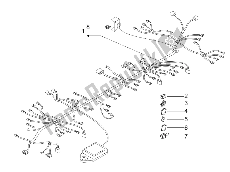Toutes les pièces pour le Faisceau De Câbles Principal du Piaggio Carnaby 125 4T E3 2007