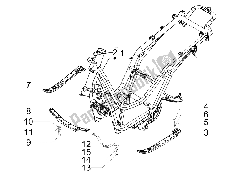 All parts for the Frame/bodywork of the Piaggio BV 500 Tourer USA 2008