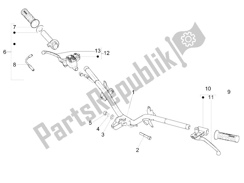Toutes les pièces pour le Guidon - Master Cil. Du Piaggio FLY 150 4T 3V IE Australia 2015