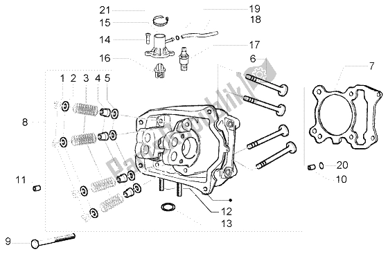 Toutes les pièces pour le Tête - Soupapes du Piaggio Beverly 125 RST 2004