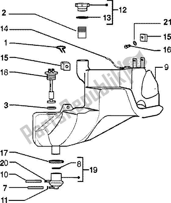 Toutes les pièces pour le Réservoir D'essence du Piaggio ZIP SP 50 1996