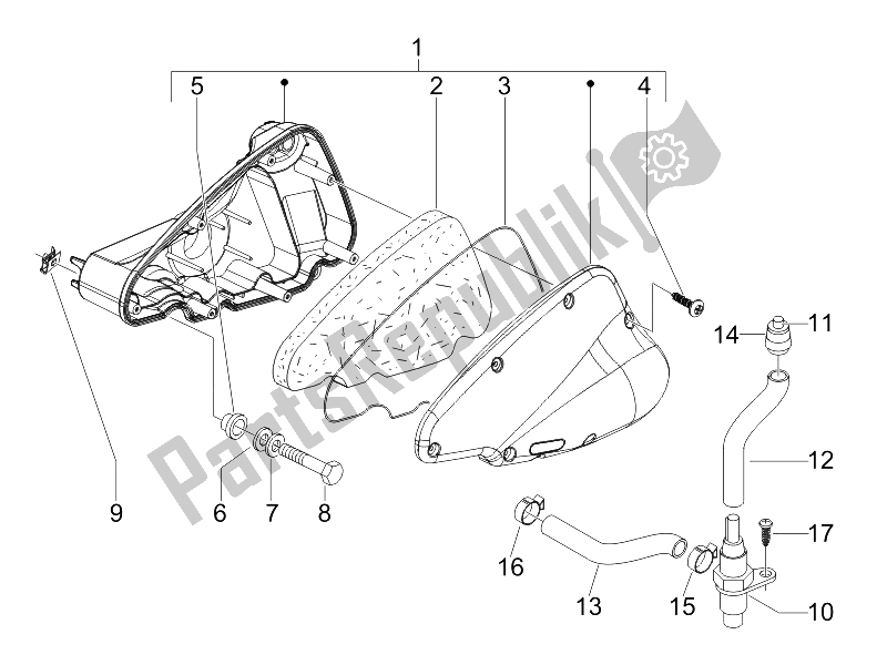 Tutte le parti per il Filtro Dell'aria del Piaggio Liberty 150 4T Sport E3 2008