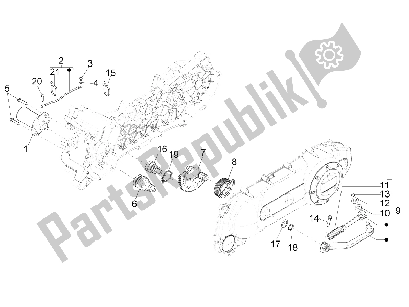 All parts for the Stater - Electric Starter of the Piaggio ZIP 100 4T 2006