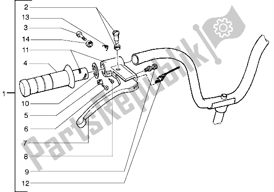 Toutes les pièces pour le Composants De Guidon du Piaggio Free 100 2004