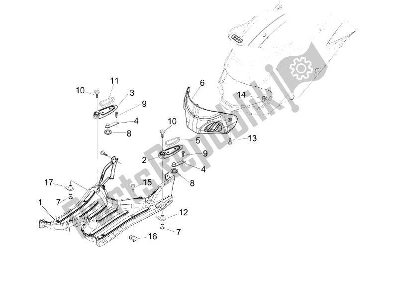 All parts for the Central Cover - Footrests of the Piaggio Liberty 200 4T E3 2006