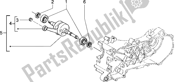 Todas as partes de Virabrequim do Piaggio ZIP RST 50 1996