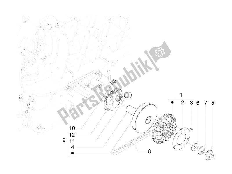 Toutes les pièces pour le Poulie Motrice du Piaggio FLY 125 4T E3 Vietnam 2012