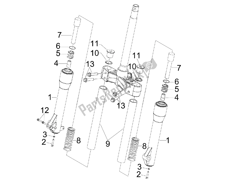 Toutes les pièces pour le Composants De Fork (mvp) du Piaggio Beverly 250 E3 2007