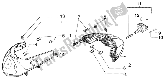 Todas las partes para Luces de Piaggio BV 200 U S A 2005